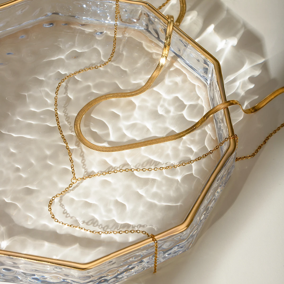 Minimalist 18K PVD Plated Light Cozy Stainless Steel Double Layer Y Shaped Necklace Chain Trendy Women Premium Jewelry Bijoux